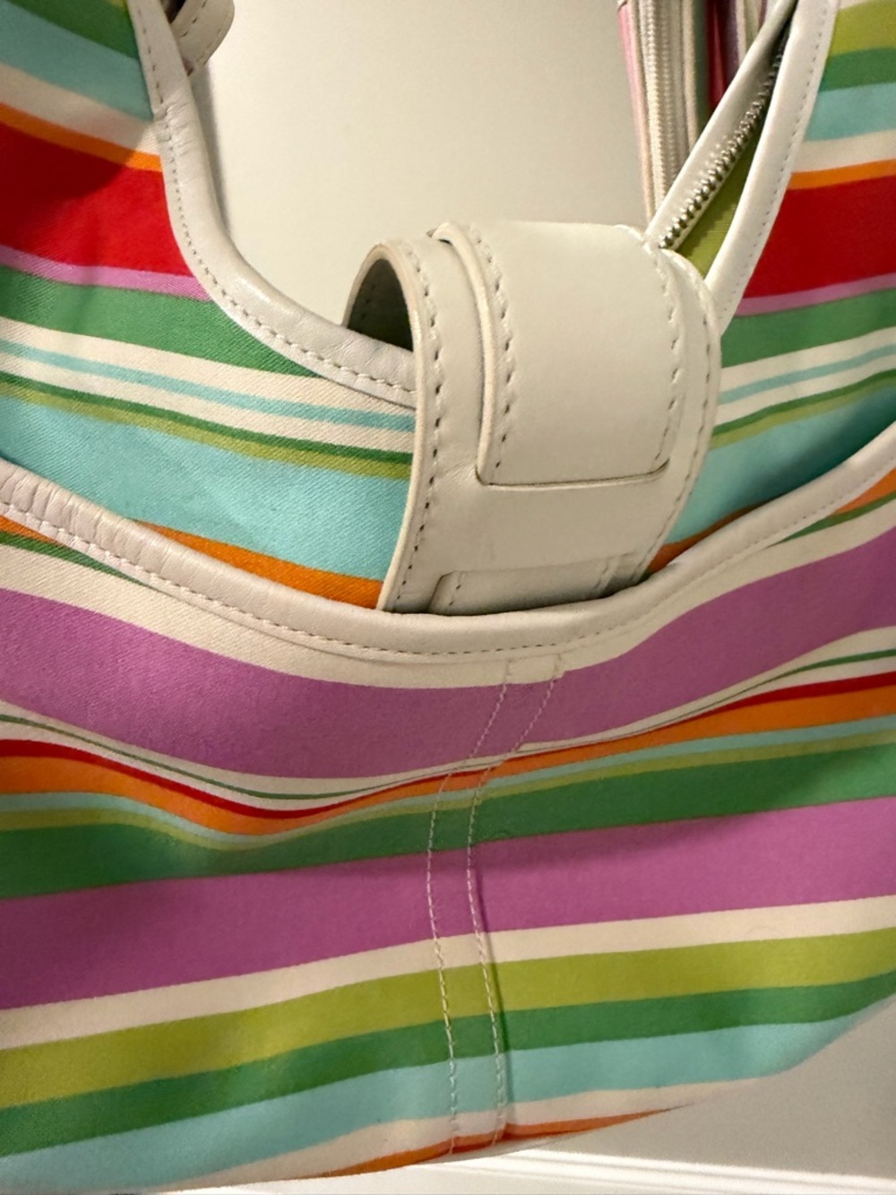 Coach Hampton a multi stripe hobo. - Picture 3 of 4